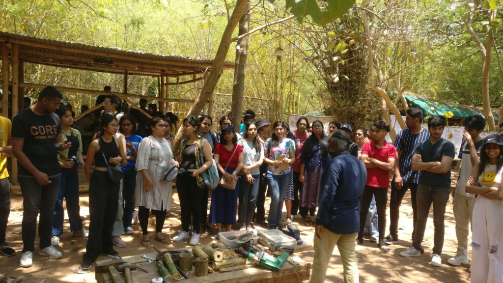 The purpose of the workshop was to introduce 2nd year students of Bachelor of Architecture from RV College of Architecture to the many benefits of bamboo as a sustainable building construction material.