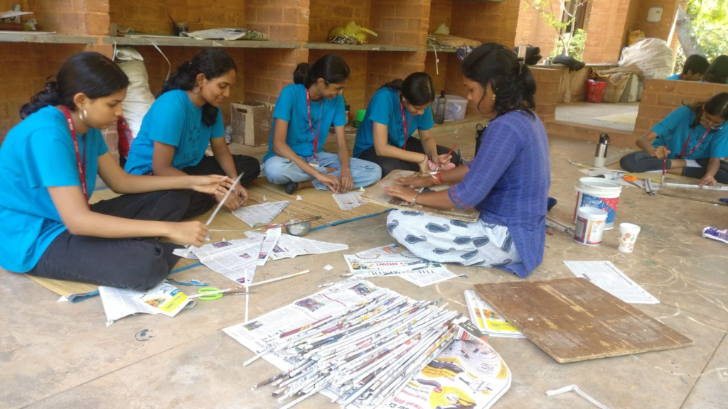 To introduce the students to Auroville’s sustainability practices and community living. The workshop was tailored to encourage creativity and physical activity.