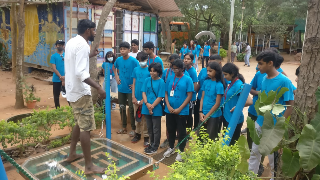 To introduce the students to Auroville’s sustainability practices and community living. The workshop was tailored to encourage creativity and physical activity.